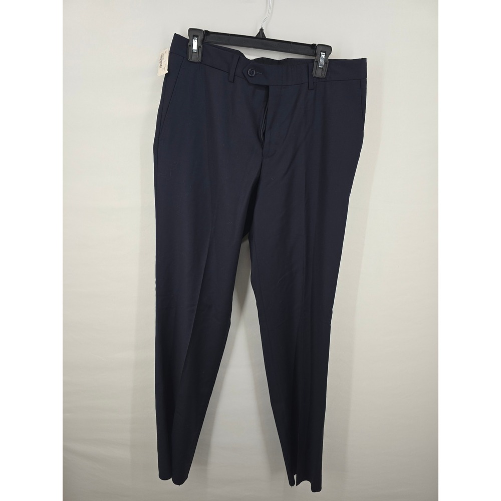 Byron British Style Mens Slim Fit Dress Pants Navy Blue T2802 Size 34 NWT